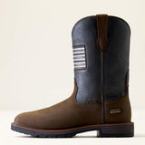 ARIAT Men's Activator Patriot Waterproof Wide Square Toe Steel Toe Work Boots Side View