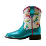 Ariat Girls' Skydancer Metallic Western Boots - Broad Square Toe Medial View