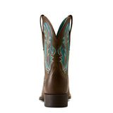 Ariat Women's Round Up Filly Wide Square Toe Western Boot - Dark Cacao Heel View