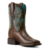 Ariat Women's Round Up Filly Wide Square Toe Western Boot - Dark Cacao Medial View