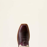 Close-up of the Futurity Oak Western boot showing the toe.