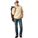 Ariat Men's Ropers Delight Vanilla Custard Hoodie Front View