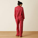 Back view of Ariat women’s Boot Scootin’ PJS featuring a Western-inspired print.