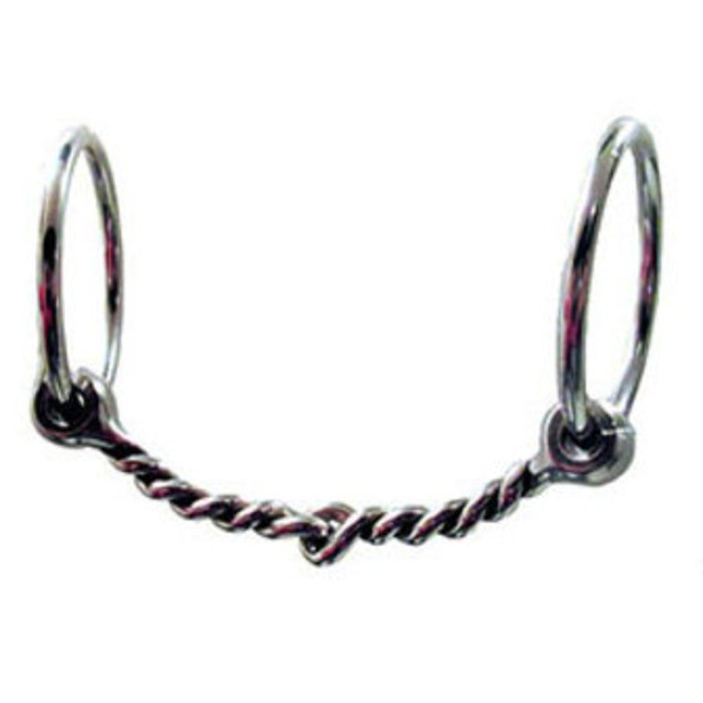 Twisted wire O ring on white background.