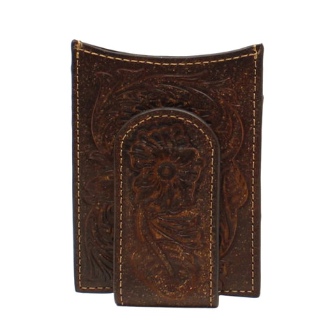Brown Floral Money Clip