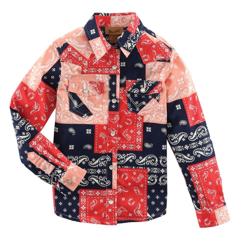 Wrangler Girl's Patchwork Long Sleeve