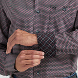 Wrangler Men's George Strait Red & Navy Geo Print Long Sleeve