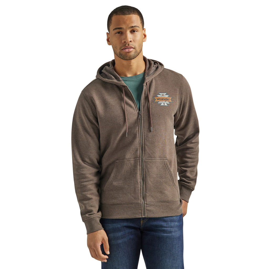Wrangler Men s Brown Full Zip Hoodie