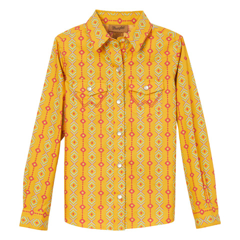 Wrangler Kid's Yellow Aztec Stripe Shirt
