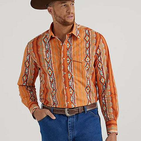 Wrangler Men's Checotah Rust Shirt