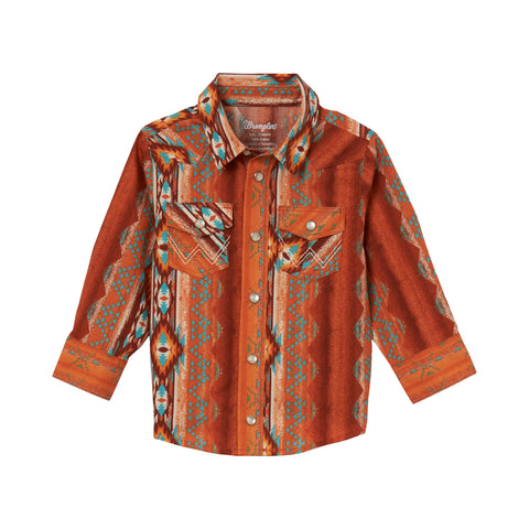 Wrangler Infant/Toddler Rust Aztec Stripe Shirt
