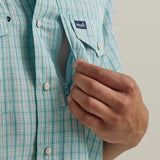 Wrangler Men's Blue Plaid Short Sleeve