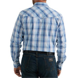Wrangler Men's Blue & White Plaid 20X Competition Shirt