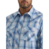Wrangler Men's Blue & White Plaid 20X Competition Shirt