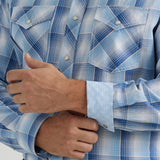 Wrangler Men's Blue & White Plaid 20X Competition Shirt