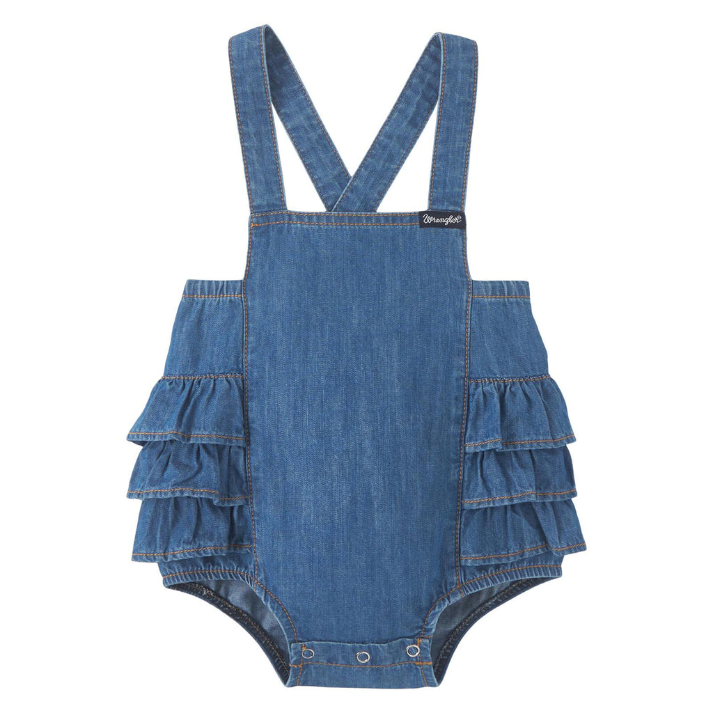 Wrangler Infant/Toddler Denim Ruffle Sleeveless Romper