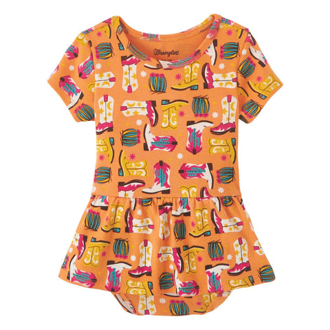 Wrangler Infant/Toddler Cowgirl Boot Onesie Dress