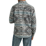 Wrangler Men's Blue & Grey Aztec Shirt Jacket