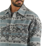 Wrangler Men's Blue & Grey Aztec Shirt Jacket