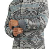 Wrangler Men's Blue & Grey Aztec Shirt Jacket