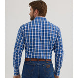 Back of Blue and White Plaid Shirt