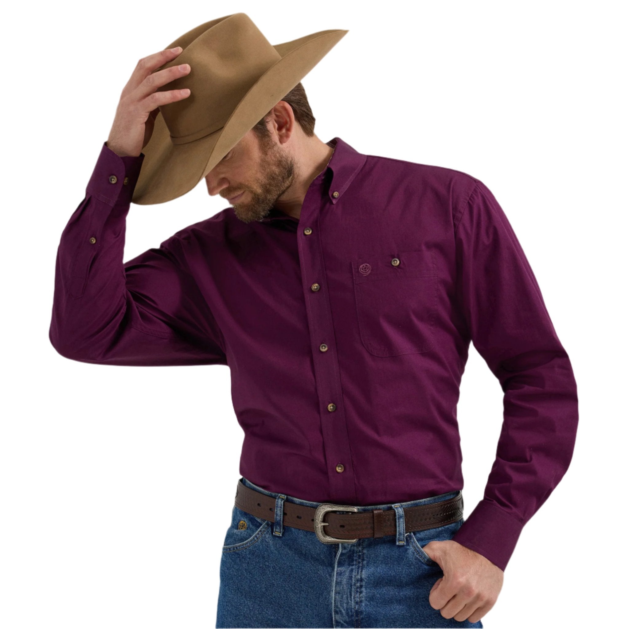 mens eggplant dress shirt Hisdern Wrinkle-resistant Purple Dress Shirt and Paisley Tie
