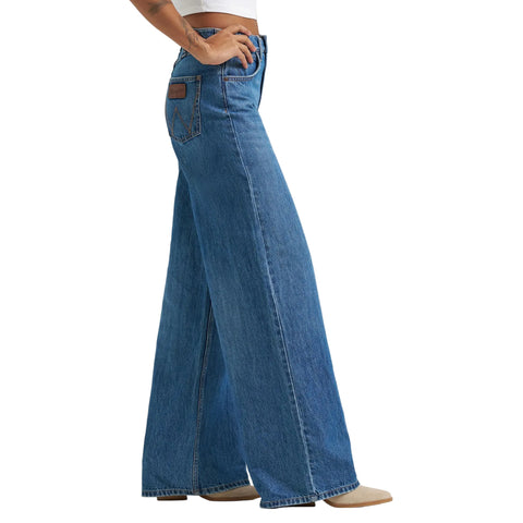 Side view of Wrangler Women's Retro Bailey Wide Leg Jeans 