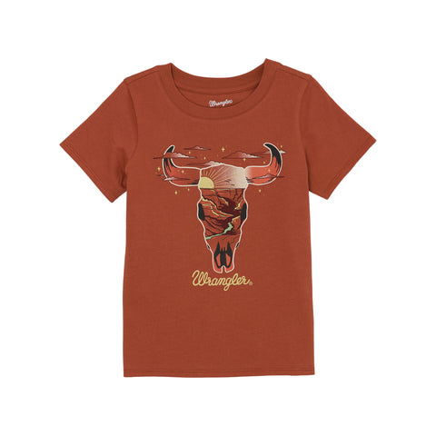 Rust T-shirt with a Dessert and Steer Head Graphic