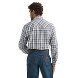 Wrangler Men's Smoky Grey & Black Plaid Retro Shirt