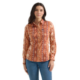 Wrangler Women's Rust & Orange Aztec Shirt