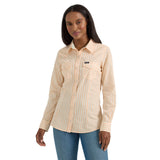 Wrangler Women's Peach & White Stripe Shirt