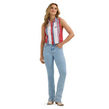 Wrangler Women's Stripe Brushpopper Sleeveless Crop Top