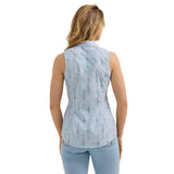 Wrangler Women's Retro Stripe Pearl Snap Sleeveless Tank