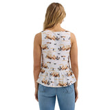 Wrangler Women's V-neck Peplum Sleeveless Tank