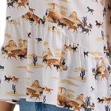 Wrangler Women's V-neck Peplum Sleeveless Tank