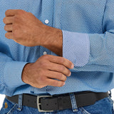 Wrangler Men's George Strait Blue Geo Print Shirt