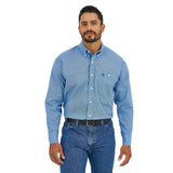 Blue Geo Print Button-up Long Sleeve Shirt