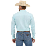 Wrangler Men's Cody Johnson Aqua Blue Long Sleeve
