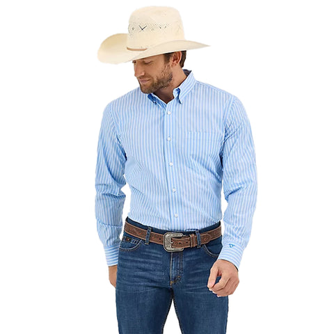 Wrangler Men's Cody Johnson Powder Blue Long Sleeve