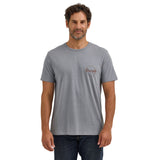 Gray Wrangler Crew Neck T-shirt with Wrangler on the Chest