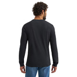 Black Crew Neck Long Sleeve Wrangler T-Shirt Back View