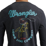  Long Live Cowboys Gray Long Sleeve Back Close-up