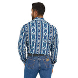 Wrangler Men's Navy Checotah Aztec Long Sleeve