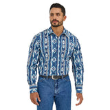 Wrangler Men's Navy Checotah Aztec Long Sleeve