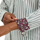 Wrangler Women's Green/White Striped Long Sleeve Contrasting Cuffs