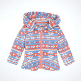 Blue and Pink Aztec Fleece Zip Jacket