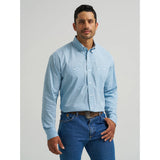 George Strait Blue Geo Print Long Sleeve Button Down