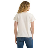 wrangler women's cream tee with retro graphic-back view