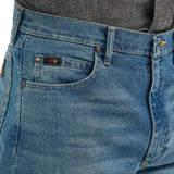 Relaxed Fit Medium Wash Jeans Front Close-up View