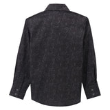 Wrangler 20X Boys' Paisley Print Long Sleeve Snap Stretch Western Shirt-back view